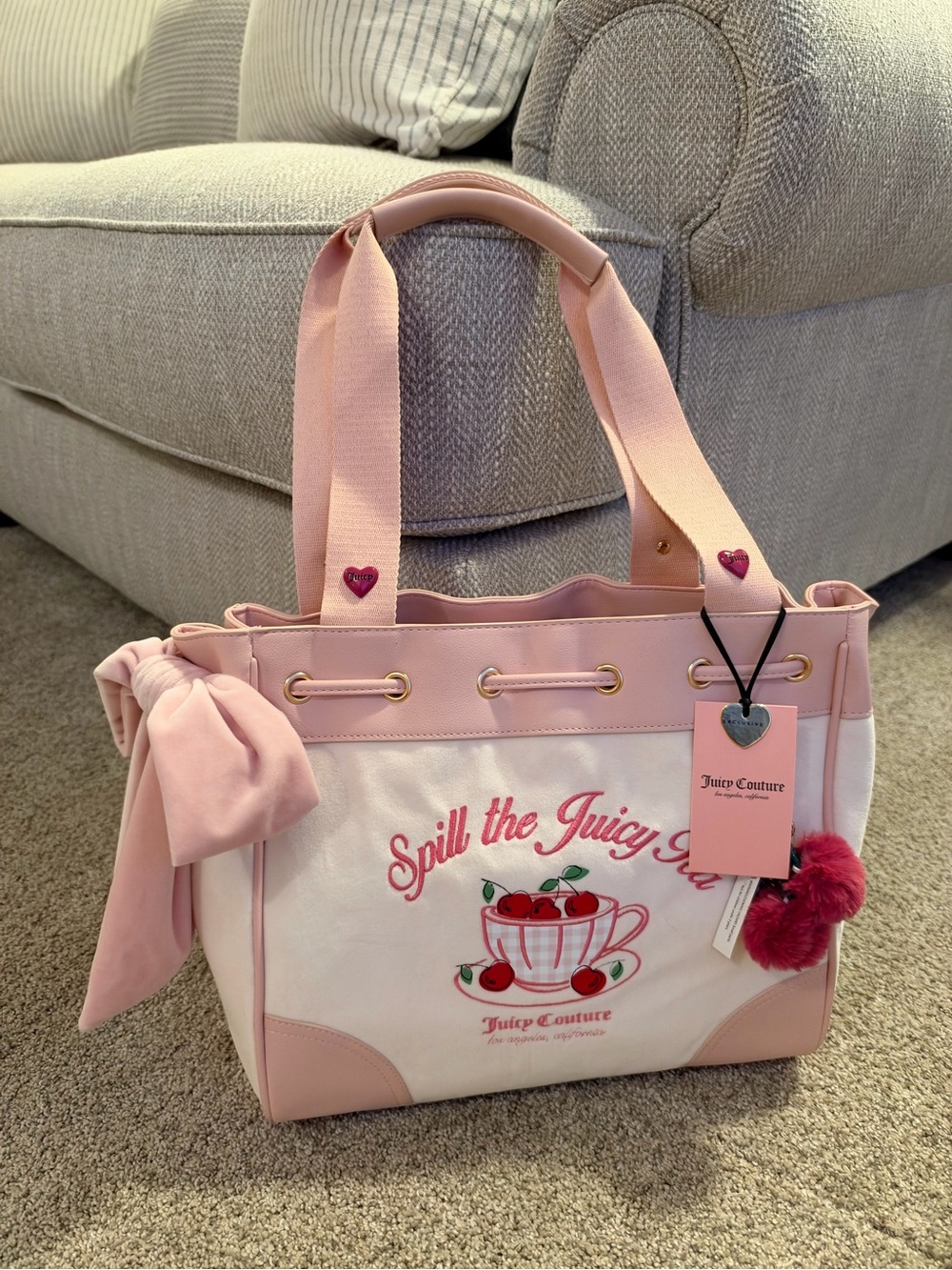 Juicy Couture Sweet Tea Party “Spill the Juicy Tea” Tote NWT